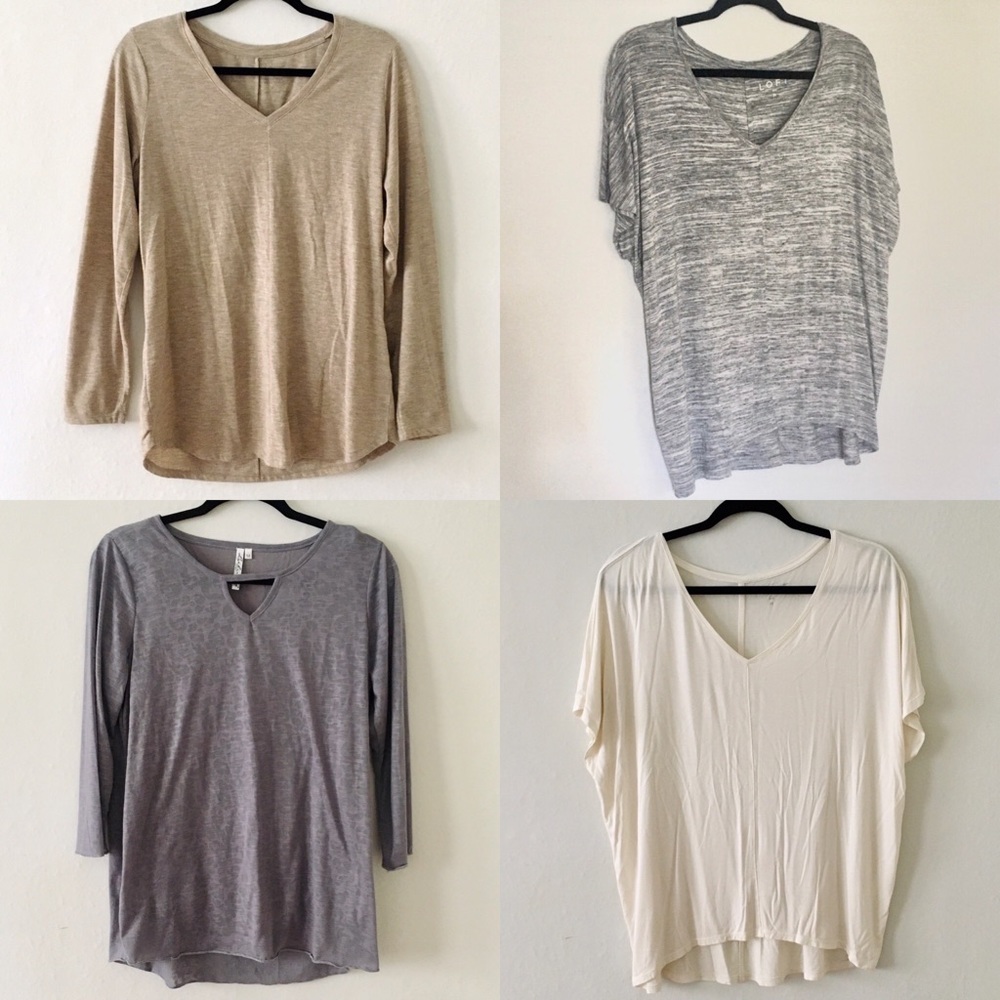LIKE NEW Set of 4 Neutral Casual Tops/ Shirts